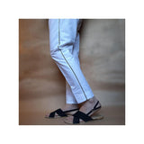 Zardi- Pure Cotton - Trouser Pant For Women Ladies - White - ZT169