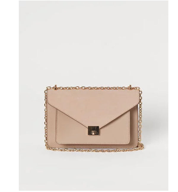 H&M- Beige Shoulder Bag With Suede Detail