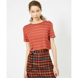 Koton- Striped T-Shirt - Brown Striped