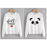 Wf Store- Pack Of 2 Panda & girl POWER Printed Full Sleeves Tees- White