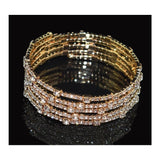 Dama Rusa- Crystal Golden Rhinestone Five-row Bracelet for Women- TM-BT-24