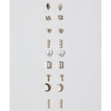 Lefties- Gold Pack Of 9 Combined Earrings