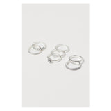 H&M- 7-pack rings- Silver-coloured