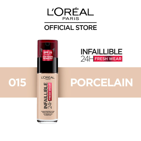 LOreal Paris- Infallible 24H Fresh Wear Liquid Foundation- 015 Porcelain, 30ml