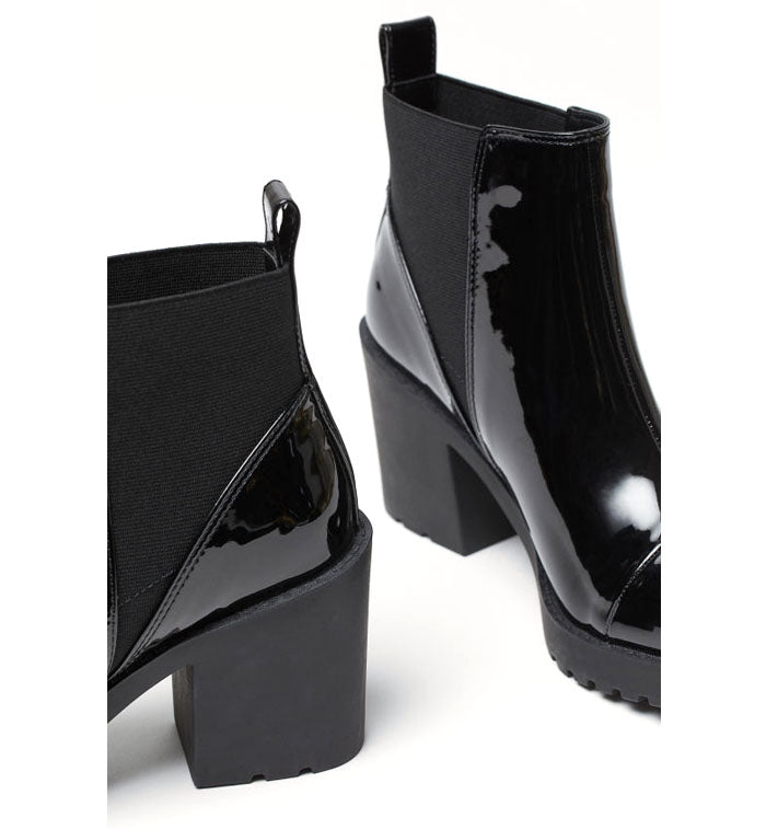 H&M-  Black/Patent Ankle Boots by Gul Ahmed priced at #price# | Bagallery Deals