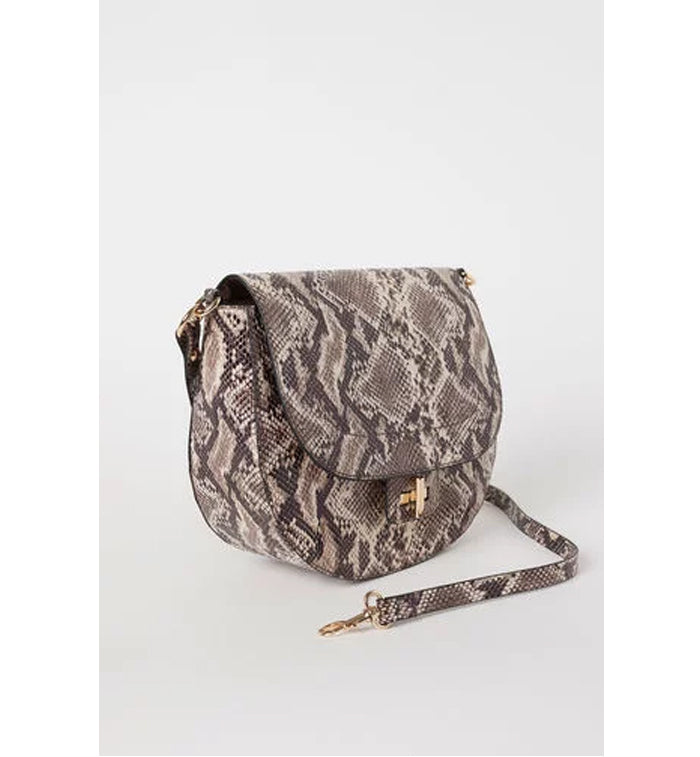 H&M- Snakeskin-Patterned Saddle bag