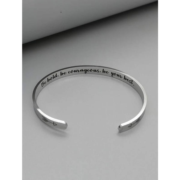 Shein- Men Slogan Detail Cuff Bracelet