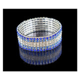Dama Rusa- Royal Blue Silver Wide Stretch Six-layer Bracelet for Women- TM-BT-27