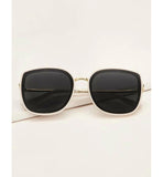 Shein- Flat Lenses Sunglasses With Solid Rim Cover