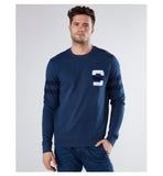 Max Fashion- Textured Sweatshirt with Round Neck and Long Sleeves