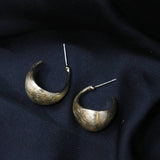 Mumuso- Brighton Hook Metallic Earrings -Gold