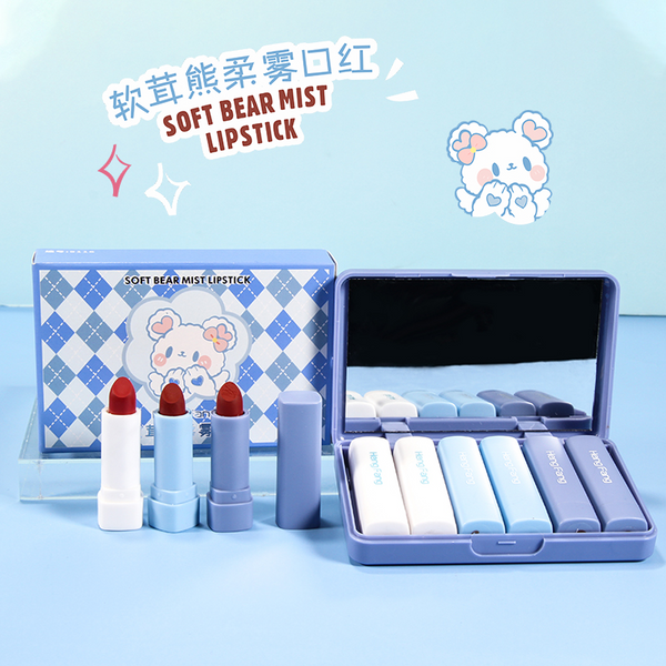 Heng Fang Mini Soft Bear Mist Lipstick Pack Of 6 - 9116