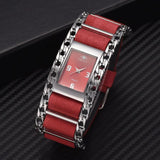 Dama Rusa- Silver Red Relogio Feminino Luxury Watch for Women- TM-W-29
