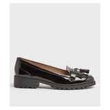New Look- Black Patent Tassel Chunky Loafers For Women