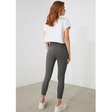 Trendyol- Anthracite Jacquard High Waist Knitted Trousers- TWOAW21PL0681