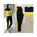 Wf Store- Panel TrackSuit For Her- Black, White & Yellow