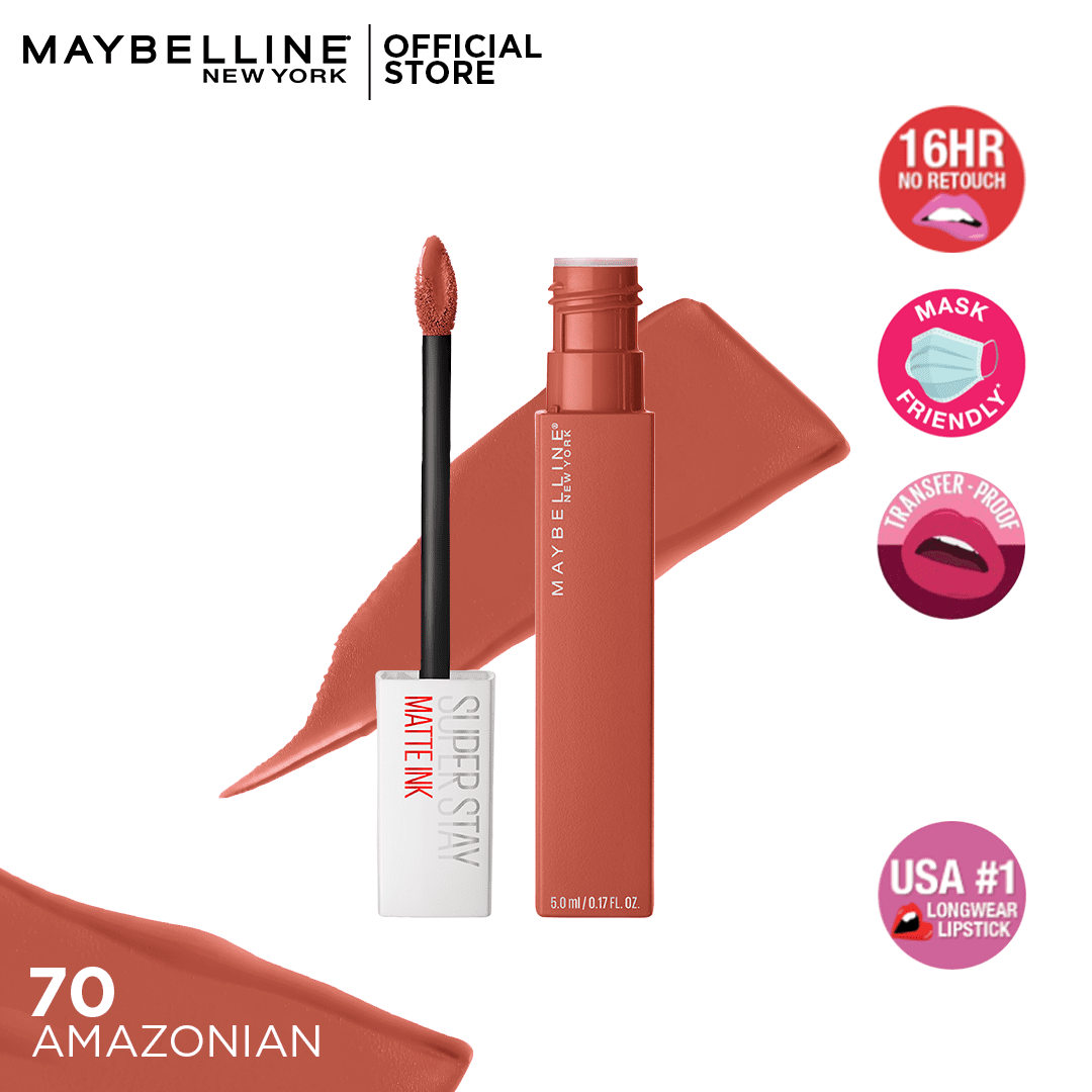 Maybelline New York- Superstay Matte Ink Liquid Lipstick Bricks City Edition Amazonian 70