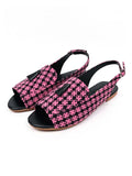 Tauheed Ansari BlackPink Check Casual Flat Sandal For Women's