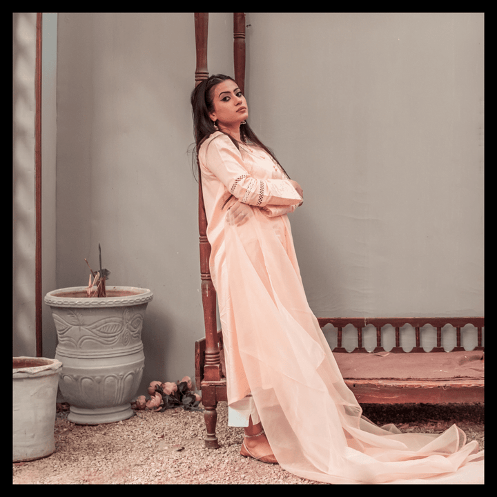 Santoor Raag Marwa - Peach - Two Piece Stitched