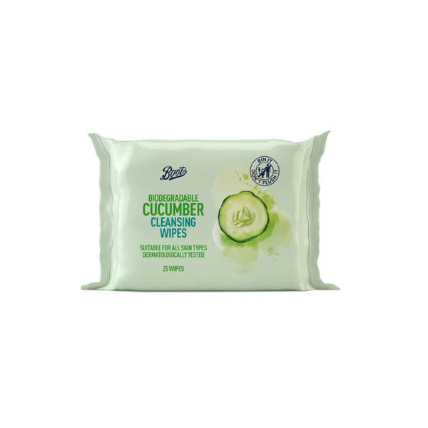 Boots- Biodegradable Cucumber Cleansing Wipes 25s