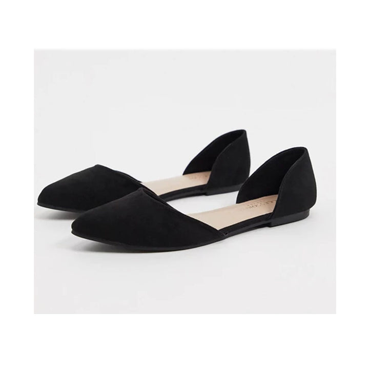 Accessorize- pointed two part flat shoes in black