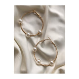 House Of Jewels- Gold Pearl Hoops