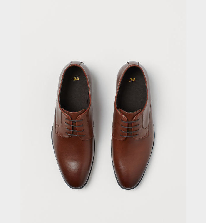 H&M- Men Derby Shoes- Dark brown