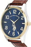 U.S. Polo Assn- Men's Quartz Watch with Alloy Strap, Brown,16, USC50509AZ