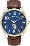 U.S. Polo Assn- Men's Quartz Watch with Alloy Strap, Brown,16, USC50509AZ