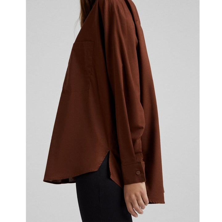 Bershka- Long-Sleeved Oversized Shirt with Pocket