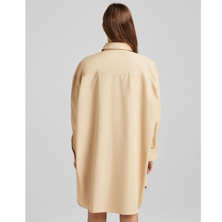 Bershka- Long-Sleeved Oversized Poplin Shirt