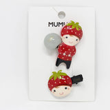 Mumuso- Doll Hairclip Set - Strawberry