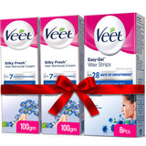 Veet Free Veet Face Wax strips with 2 units of 100 gm Cream Dry