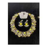 Garnet Lane- Trendy & Bold Statement necklace set- Yellow