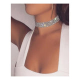 Dama Rusa- Irresistible Crystal Silver Rhinestone Choker Necklace for Women- TM-CN-03