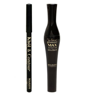 Bourjois- Volume Glamour Max Definition Ultra Black Mascara + Khol Pencil by Brands Unlimited PVT priced at #price# | Bagallery Deals