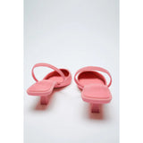 Zara- Slingback Kitten-Heel Shoes- Pink