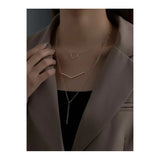 Shein- Geometric Charm Layered Necklace