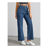 Shein- Wide Leg Jeans With Self Tie