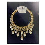 Garnet Lane- Luxury Stone Fall neckpiece set- Clear White