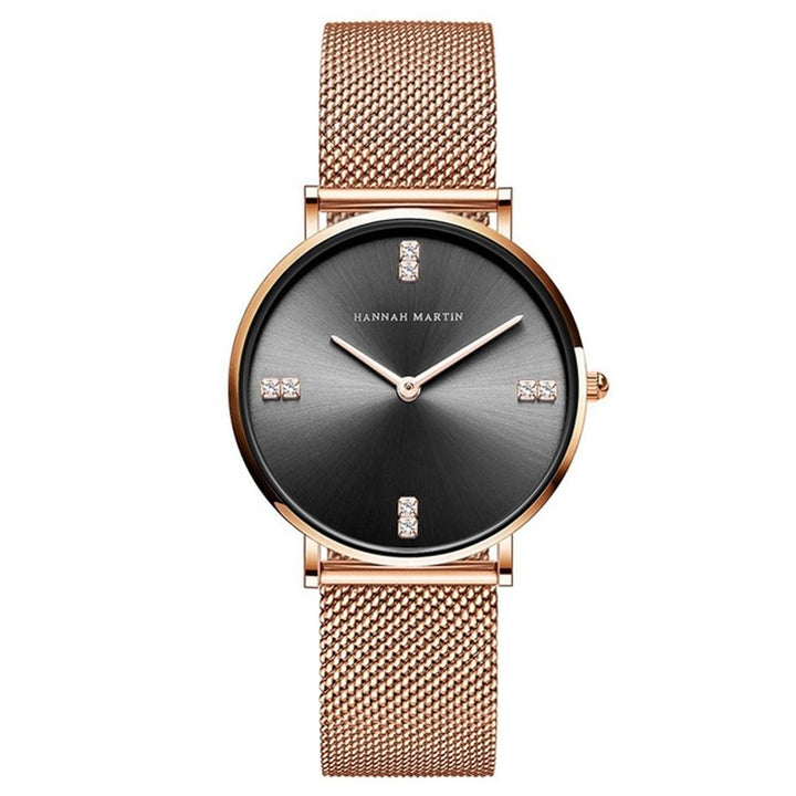 Hannah Martin- 4Z-W Women Watches Japan Quartz Movement Fashion Casual Wristwatch Waterproof Relogio Feminino- Golden Black Dial