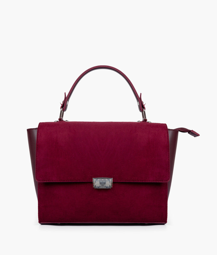 RTW - Burgundy suede mini messenger bag