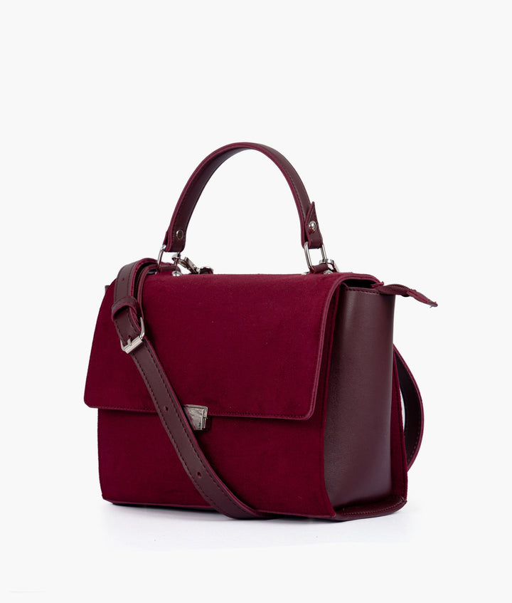 RTW - Burgundy suede mini messenger bag