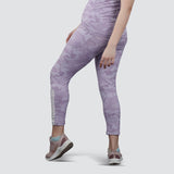 Flush Fashion -Women's Camo Workout Pants, High-Waisted Stretchable Yoga Leggings - Purple