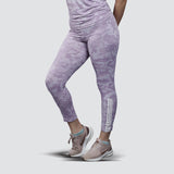 Flush Fashion -Women's Camo Workout Pants, High-Waisted Stretchable Yoga Leggings - Purple