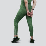 Flush Fashion -Women's Camo Workout Pants, High-Waisted Stretchable Yoga Leggings - Green