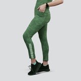 Flush Fashion -Women's Camo Workout Pants, High-Waisted Stretchable Yoga Leggings - Green