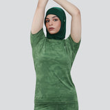 Flush Fashion -Women's Camo Activewear Breathable T-Shirts - Green