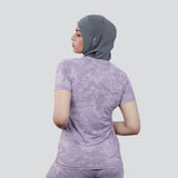 Flush Fashion -Women's Camo Activewear Breathable T-Shirts - Purple