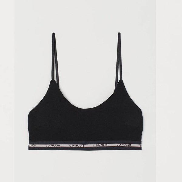 H&M- Padded Jersey Bra Top- Black